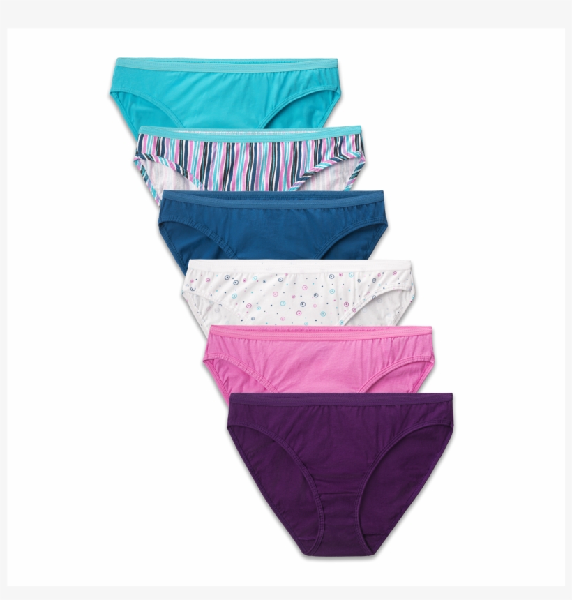 Women's Assorted Cotton Bikini, 6 Pack Assorted - Fruit Of The Loom Women's 6-pack Cotton Bikini Panties, transparent png