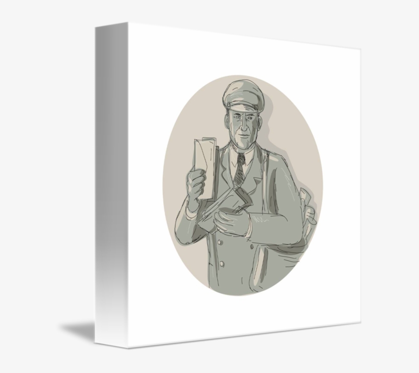 Mailman Delivering Letters Watercolor - Illustration, transparent png