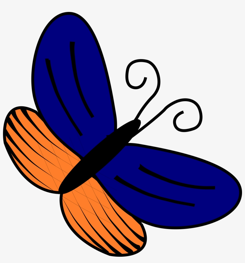 Orange Butterfly Png Clip Art Best Web Clipart Source - Butterfly Blue And Orange, transparent png