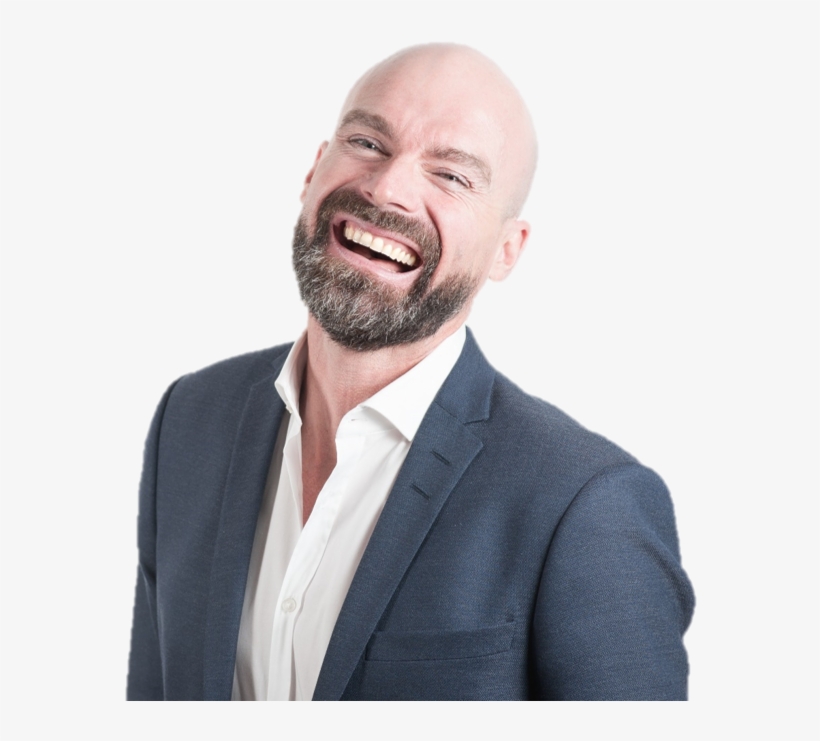 A Man Laughing - Bald With Beard Business, transparent png