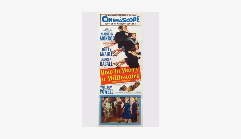 For Sale - Marry A Millionaire Movie Marilyn Monroe 24x18 Print, transparent png