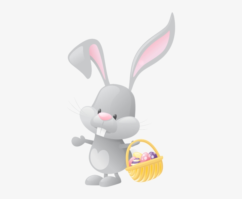 Easter With Basket Png Clip Art Image - Easter Bunny With Basket Clip Art, transparent png