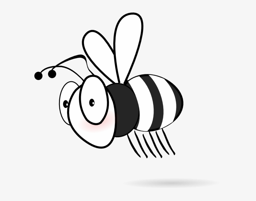 Bees Clipart Outline - Clipart Black And White Bee, transparent png