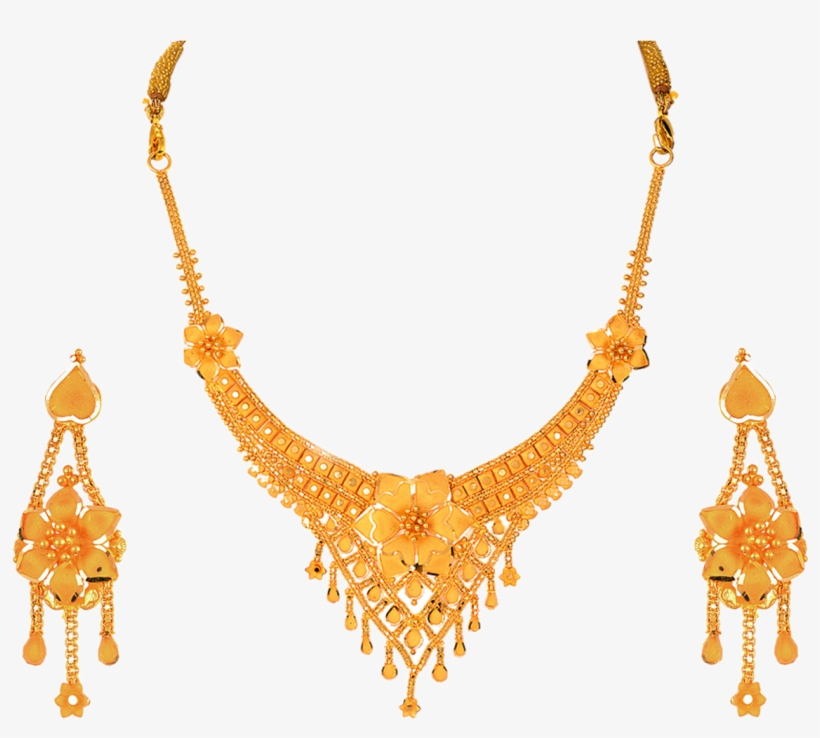 Sober Gold Necklace Set - Ladies Gold Chain Png, transparent png
