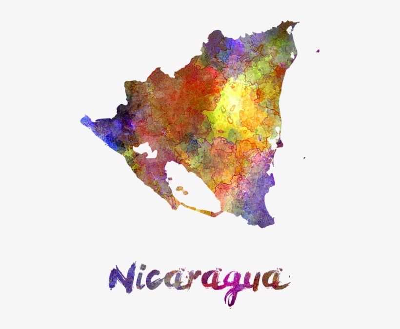 Bleed Area May Not Be Visible - Nicaragua Map In Black, transparent png