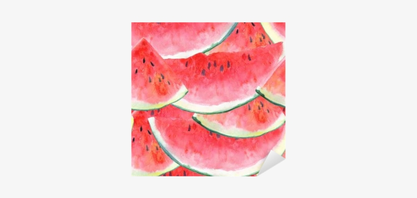 Vinilo Pixerstick Sin Patrón, Con La Ilustración Dibujada - Watermelon, transparent png
