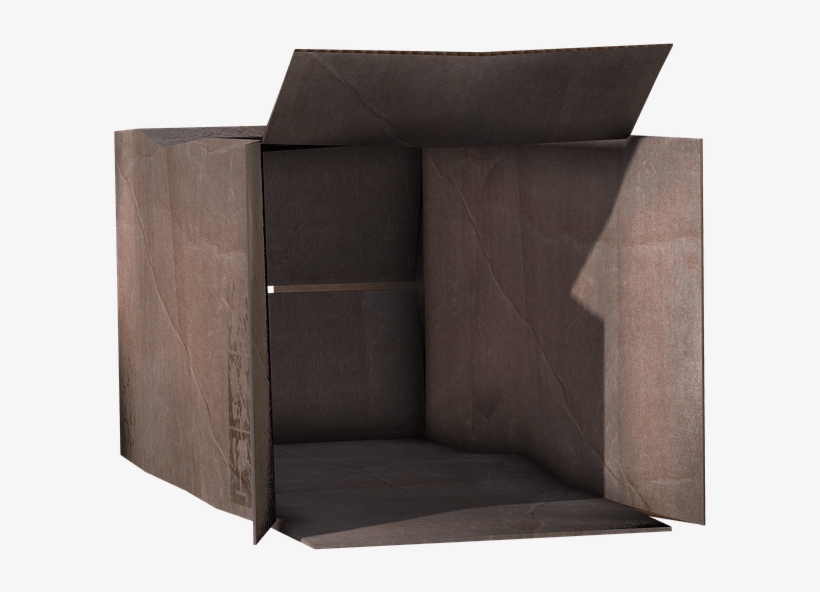 Cardboard Box Open Front View - Caja Abierta Png, transparent png