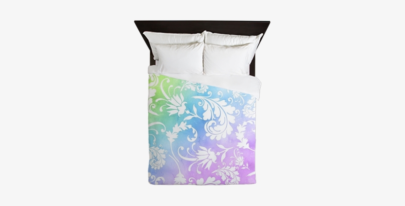 Pretty Green, Blue, Purple, Gradient Flourish Watercolor - Queen Duvet Cover Snowman With Winter Blue Aura, transparent png