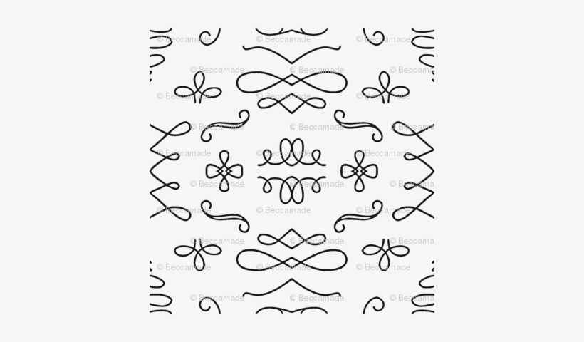 Calligraphers' Flourishes Black On White - Calligraphy, transparent png