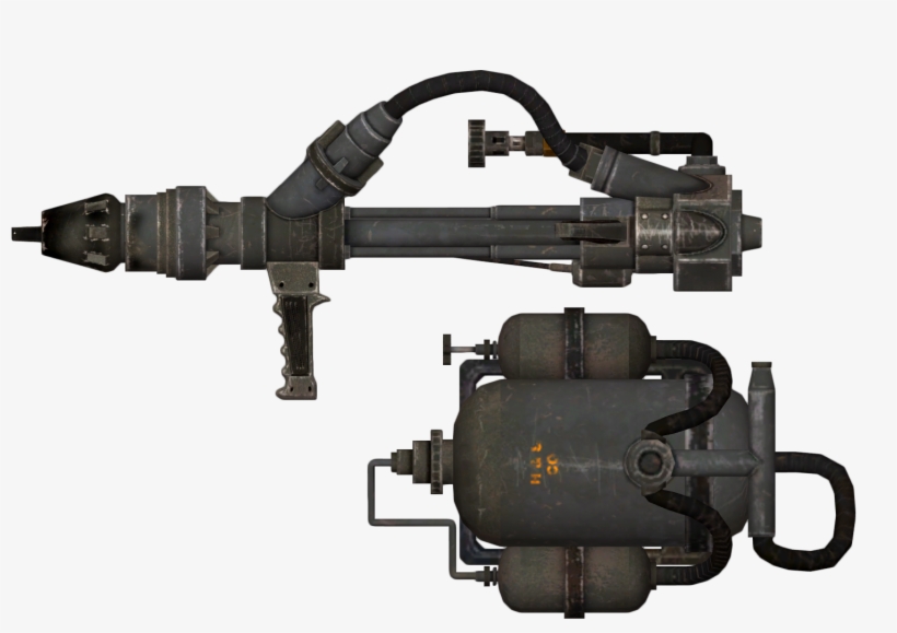 Minigun Drawing Fallout 3 Vector Black And White Library - Fallout 3 Flamer, transparent png