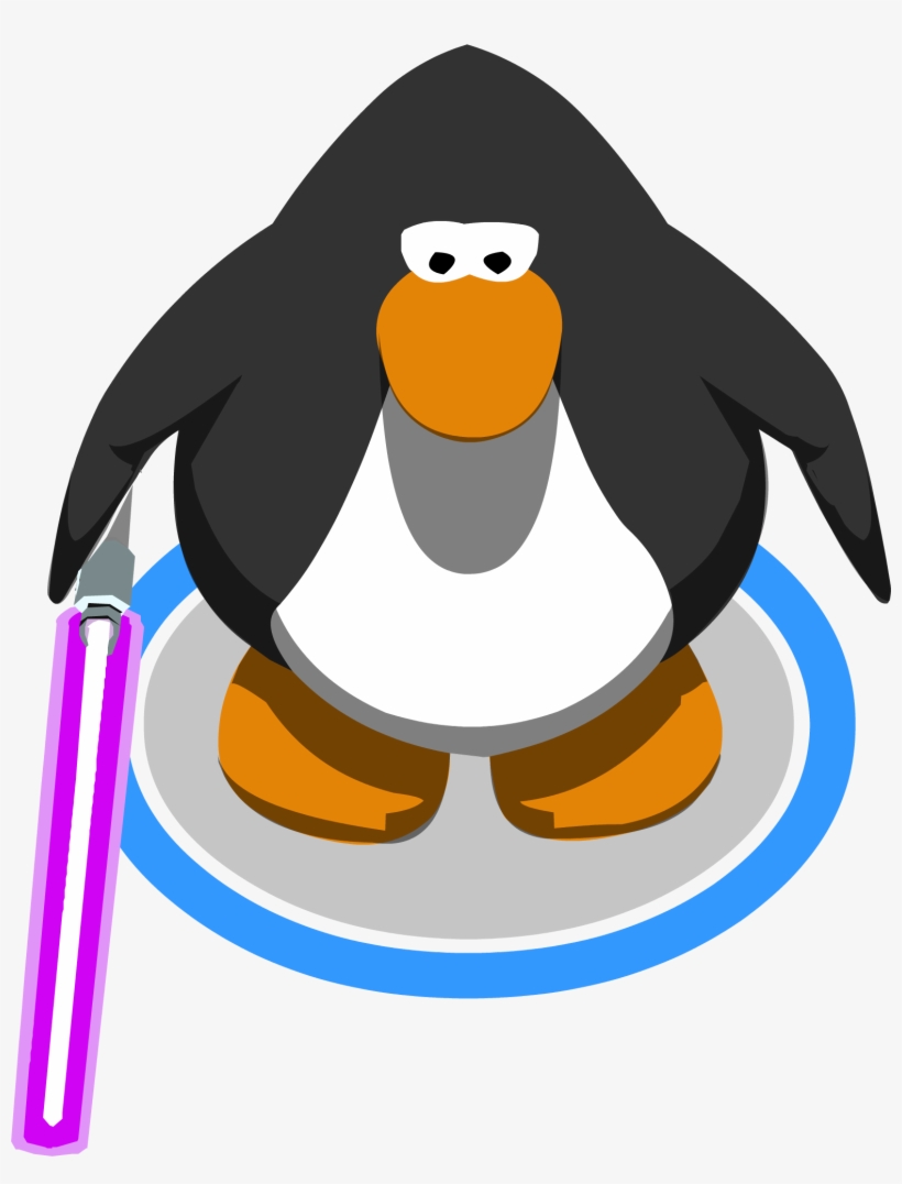 Purple Lightsaber In-game - Club Penguin Mohawk, transparent png