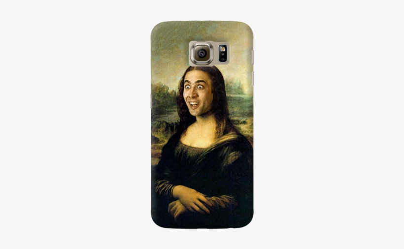 Nicolas Cage Samsung Galaxy S6 Case - Mona Lisa Troll Face, transparent png