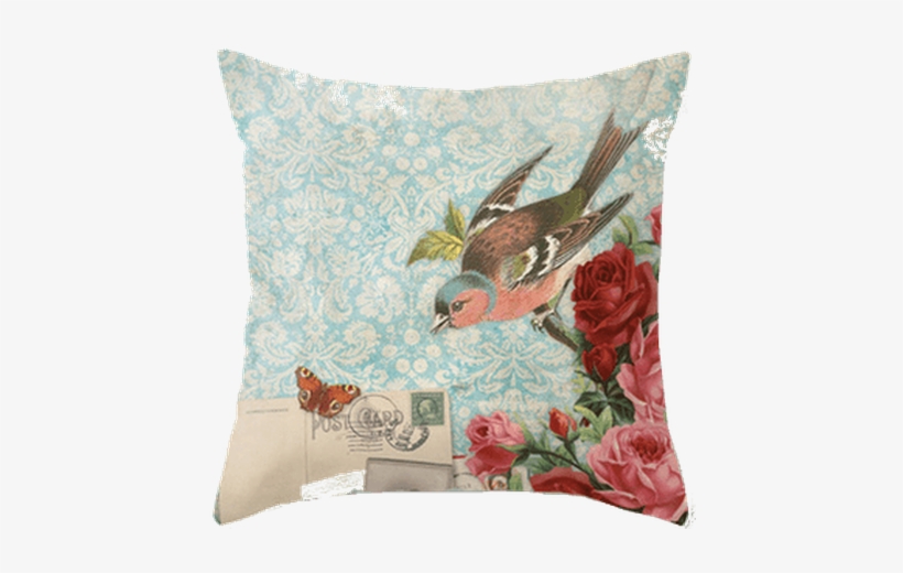 Cojin Vintage Love Flores - Polyester, transparent png
