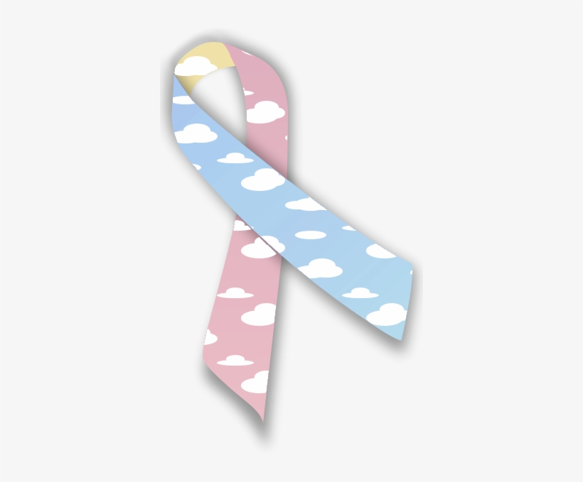 Cloud Ribbon - Yellow And Blue Awareness Ribbon Png, transparent png