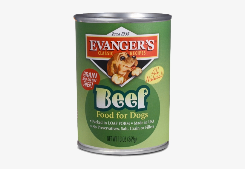 Evangers 100% Beef Classic Canned Dog Food - Evanger's Classic Recipes Beef Canned Dog Food, 13-oz,, transparent png