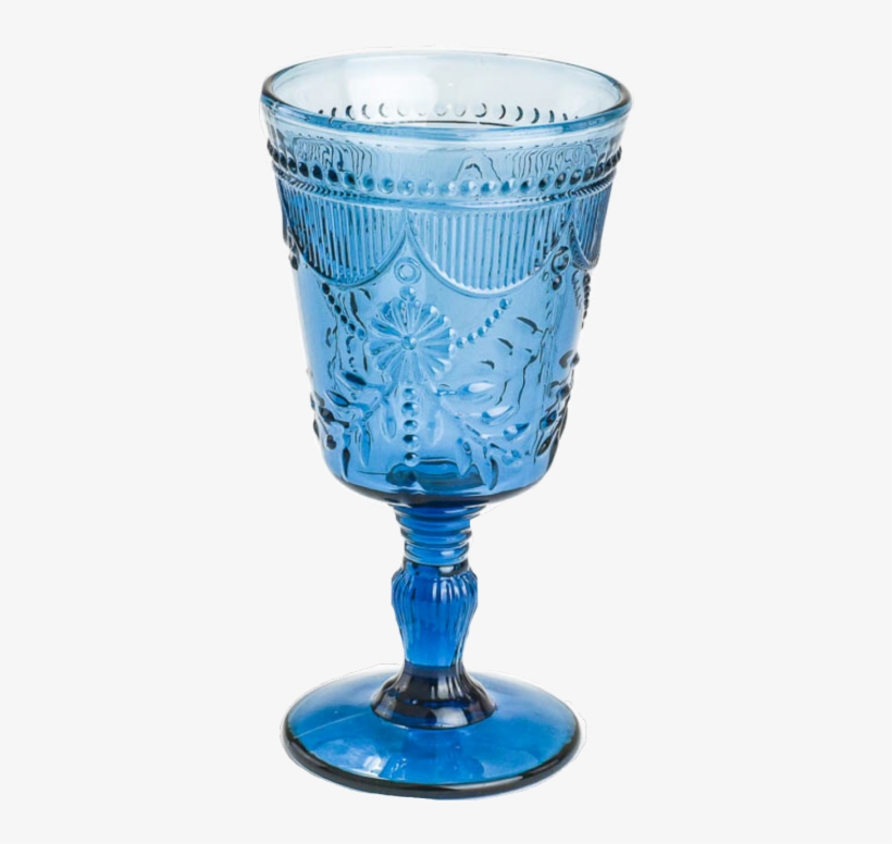 Debutante Cornflower Blue Goblet 10 Oz - Glass, transparent png