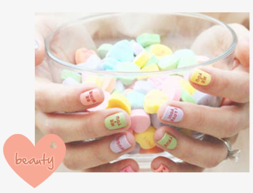 Easy To Make Conversation Heart Cakes For A Valentine's - Valentine's Manicure, transparent png