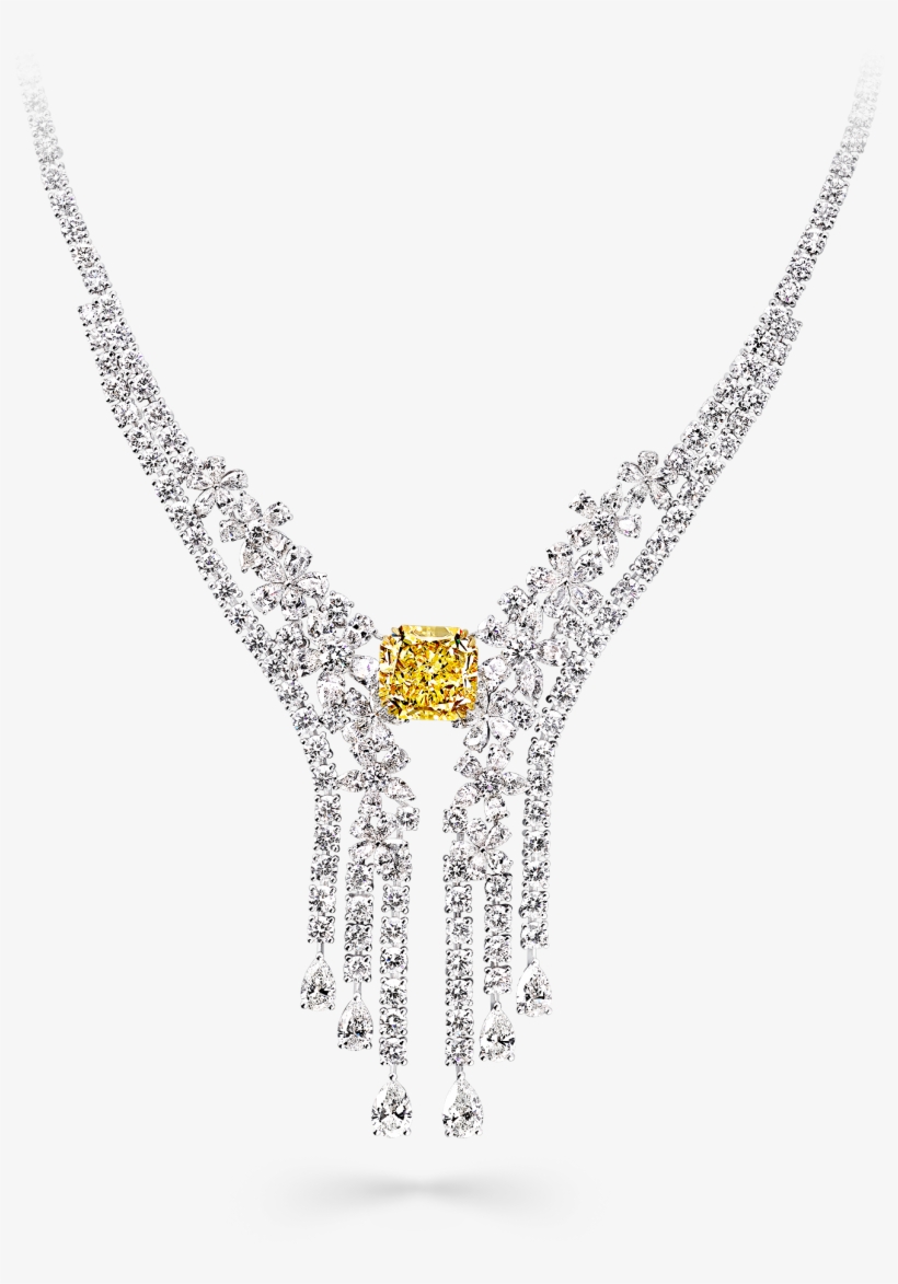 A Graff Yellow And White Diamond Necklace Featuring - Necklace, transparent png