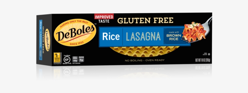 Classic Lasagna - Deboles Gluten Free Rice Pasta, Lasagna - 10 Oz Box, transparent png