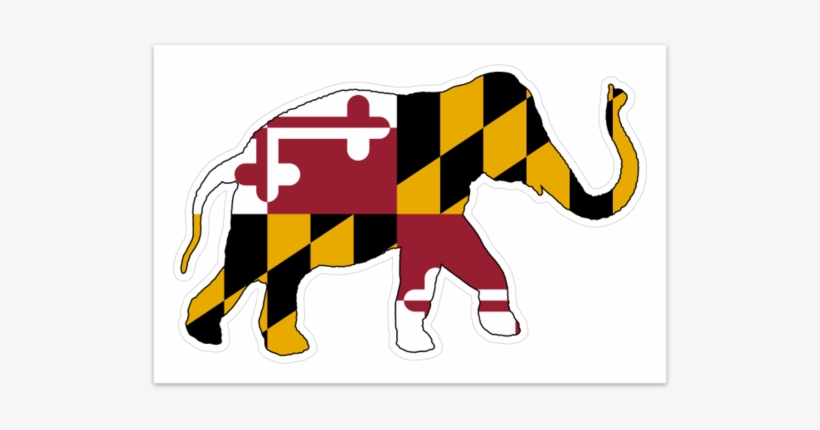 Elephant Overlaid With The Maryland Flag - Indian Elephant, transparent png