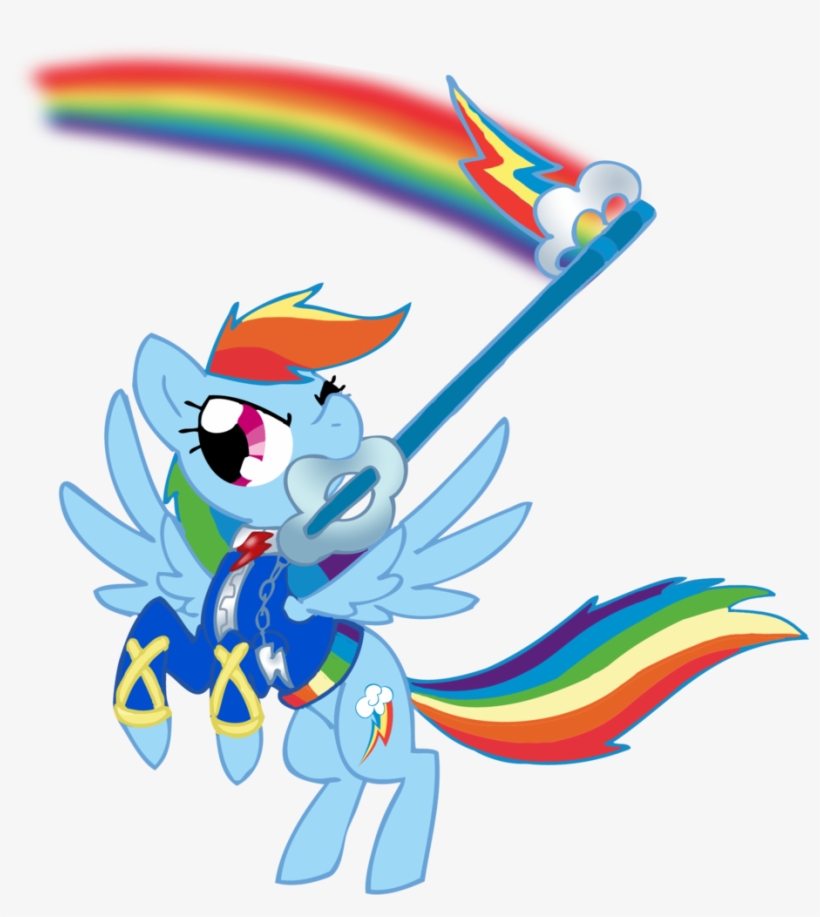 Electric-mongoose, Keyblade, Kingdom Hearts, Rainbow - Kingdom Hearts Rainbow Dash, transparent png