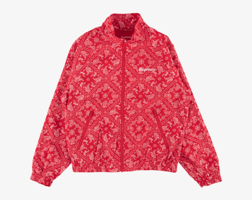 Supreme Bandana Track Jacket, transparent png