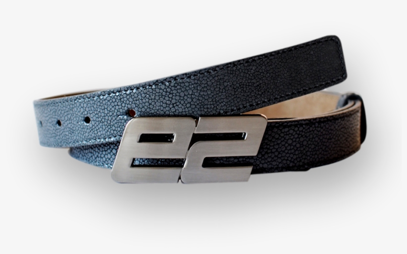 Charcoal Grey Sting Ray Textured Leather Belt, transparent png