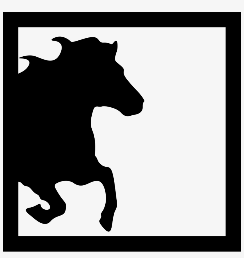 Horse Half Image Inside A Square Frame Comments - Horse, transparent png