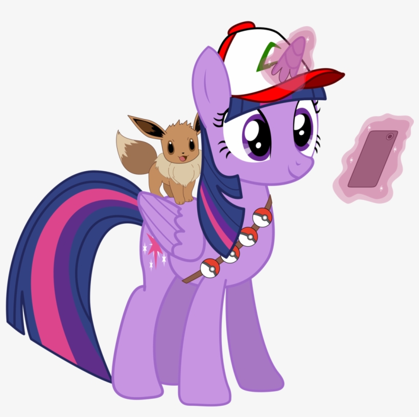 Sonofaskywalker, Ash Ketchum, Cap, Crossover, Eevee, - Twilight Sparkle, transparent png