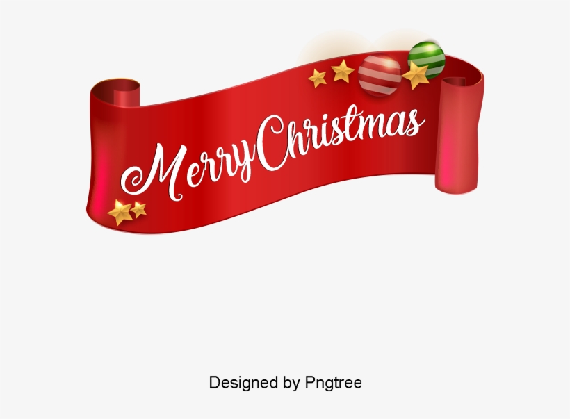 Merry Christmas Ribbon Decoration, Ribbon Clipartdecorative - Christmas Day, transparent png