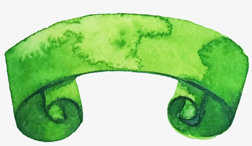 Beautiful Green Ribbon Png - Titulo Con Plantas, transparent png