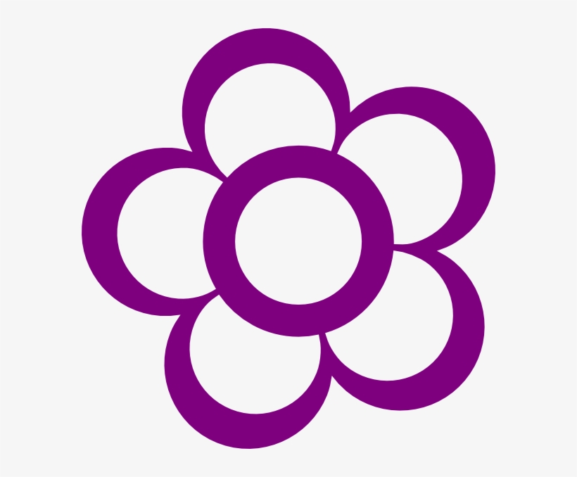Clipart Purple Flower Outline, transparent png