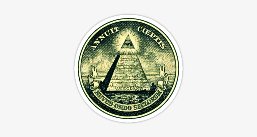 "all Seeing Eye, Pyramid, Dollar, Freemason, God" Stickers - New World Order Icon, transparent png