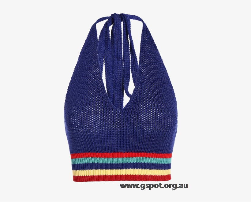 Knitting Striped Crop Top Blue - Knitting Striped Crop Top., transparent png
