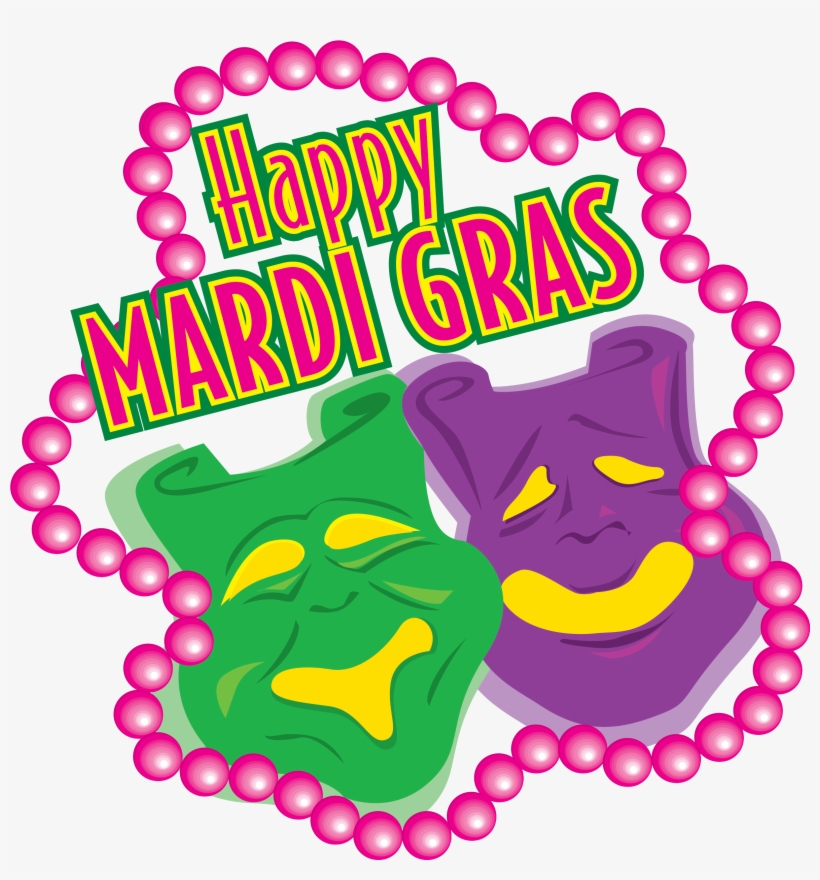 Mardi Gras Mask With Beads - Illustration, transparent png