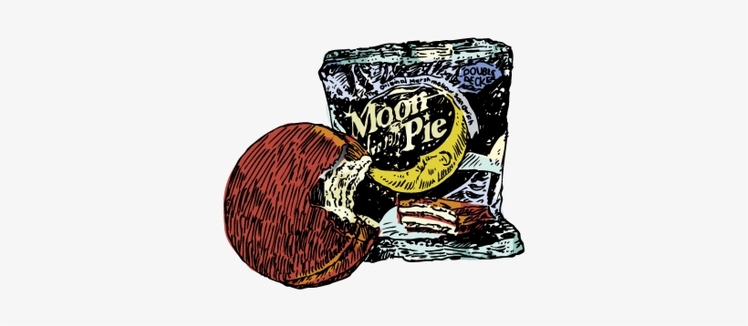 Illustration By Mark Andresen - Moon Pie Chocolate Flavoured Double Decker Marshmallow, transparent png