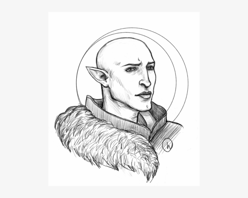 Solas, Because I Haven't Drawn His Face In Several - Sketch, transparent png
