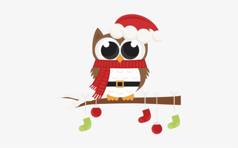Santa Owl Scrapbook Clip Art Christmas Cut Outs For - Merry Christmas Owl Round Ornament, transparent png
