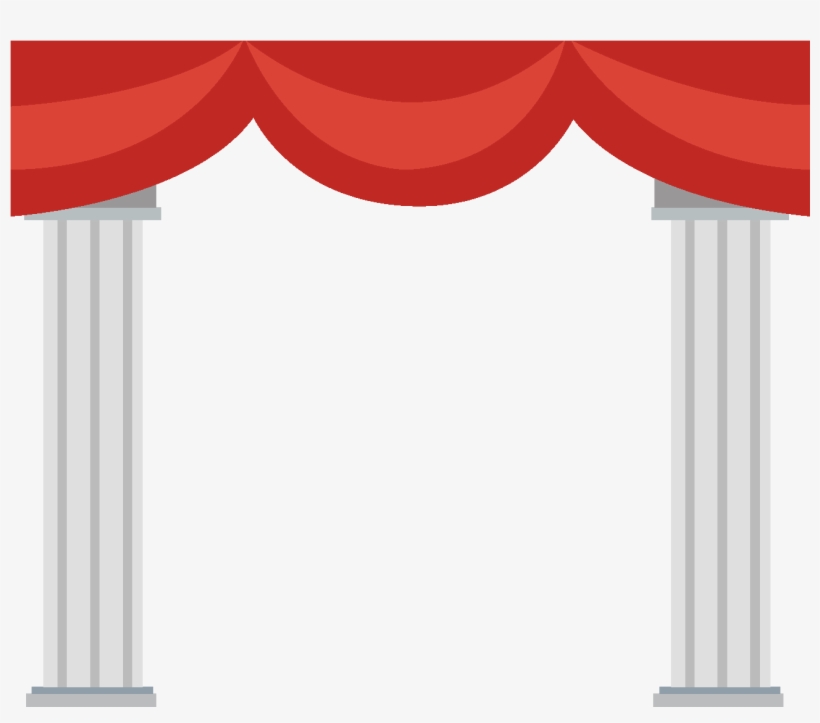 Hand Drawn Red Curtain Element - Window Valance, transparent png