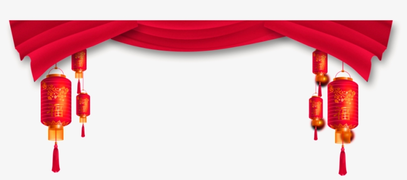 Red Festive Curtain Decoration Vector - Portable Network Graphics, transparent png