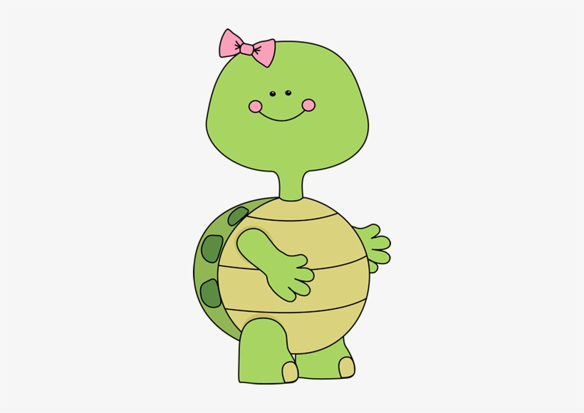 Girl Clip Art Image Parties Baby Shower - Turtle With A Bow, transparent png