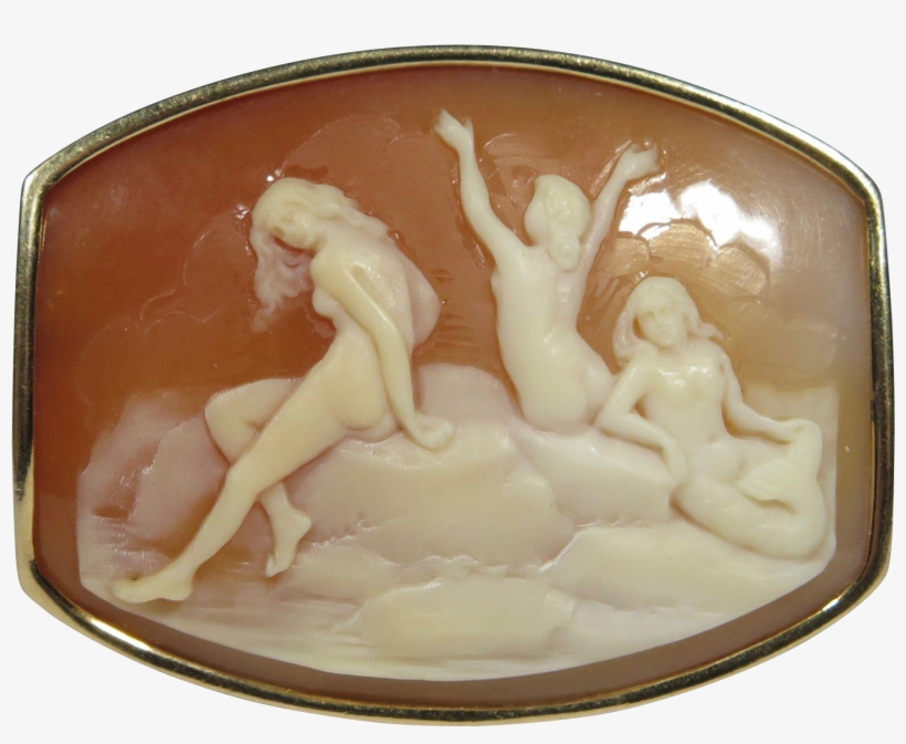 Vintage Late Art Deco 14k Gold Mermaids Metamorphosing - Brooch, transparent png