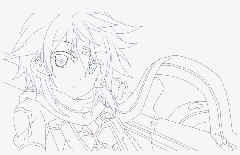 Free Sinon Lineart By Tranzicola On Deviantart - Line Art, transparent png
