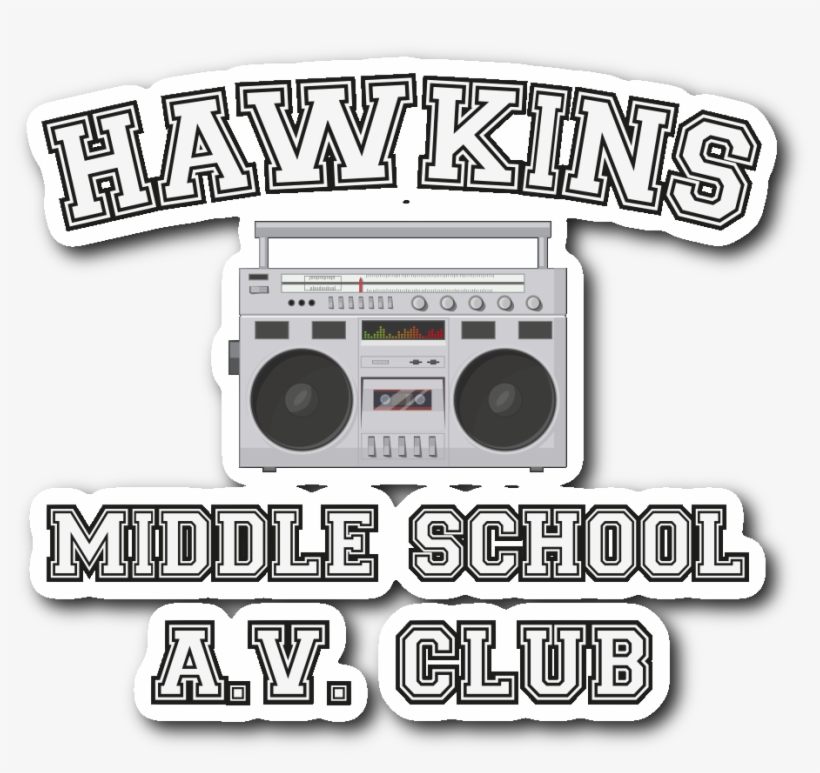 Stranger Hawkins Middle School Car Bumper Decal Sticker - Hawkins Av Club Transparent Logo, transparent png