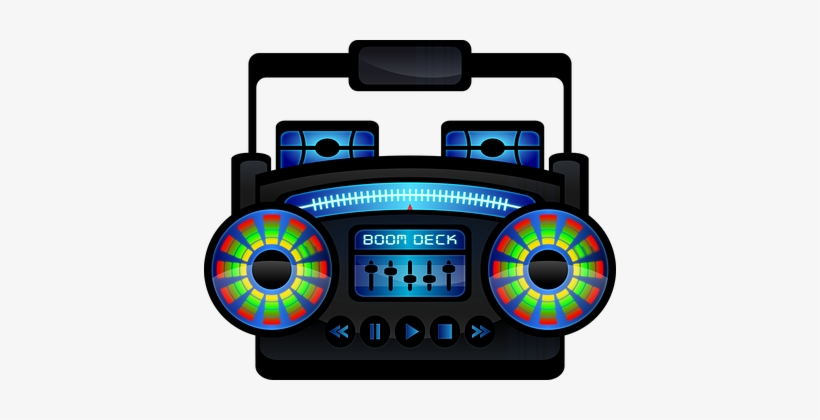 Boombox Boom Box Cassette Recorder Ghetto - Boom Box Clip Art, transparent png
