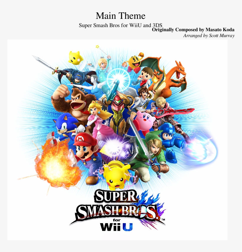 Main Theme Sheet Music Composed By Originally Composed - Super Smash Bros Deluxe Nintendo Switch, transparent png