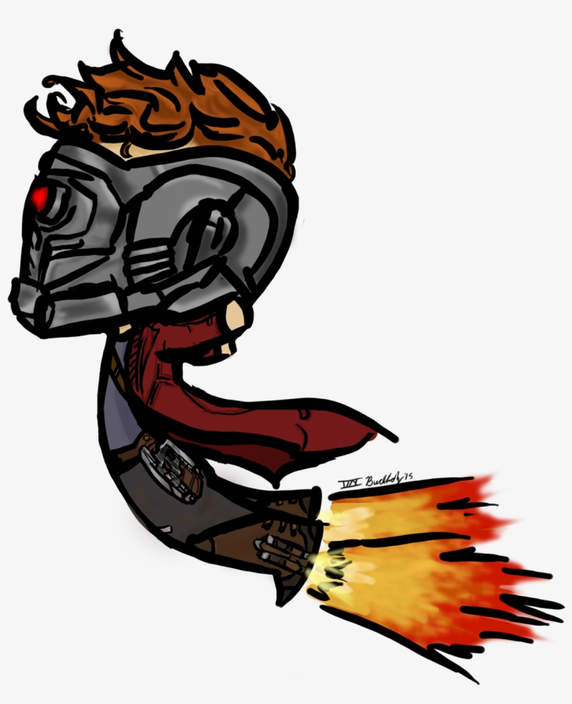 And I Guess That Something Became A Tiny Star Lord - Star Lord Cartoon Drawings, transparent png