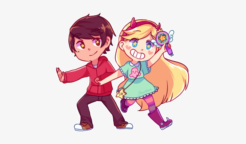 Star Vs The Forces Of Evil - Star And Marco Chibi, transparent png