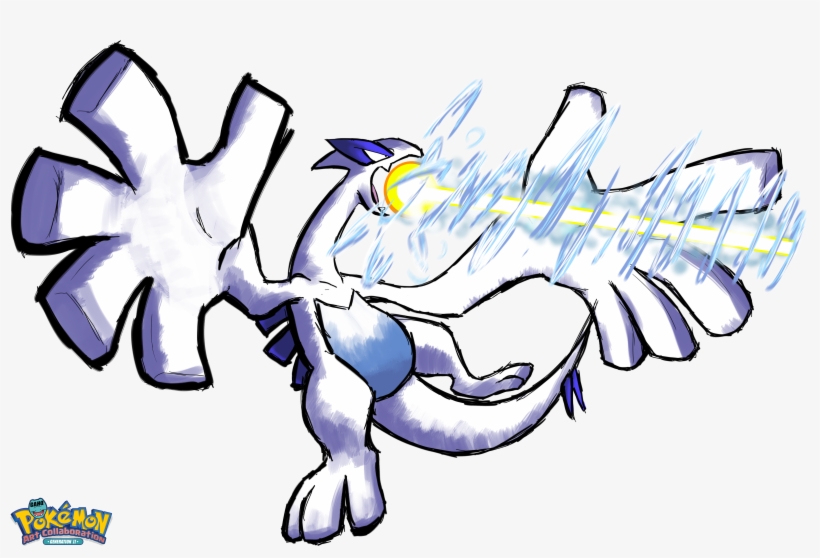 #249 Lugia Used Aeroblast In The Game Art Hq Pokemon, transparent png