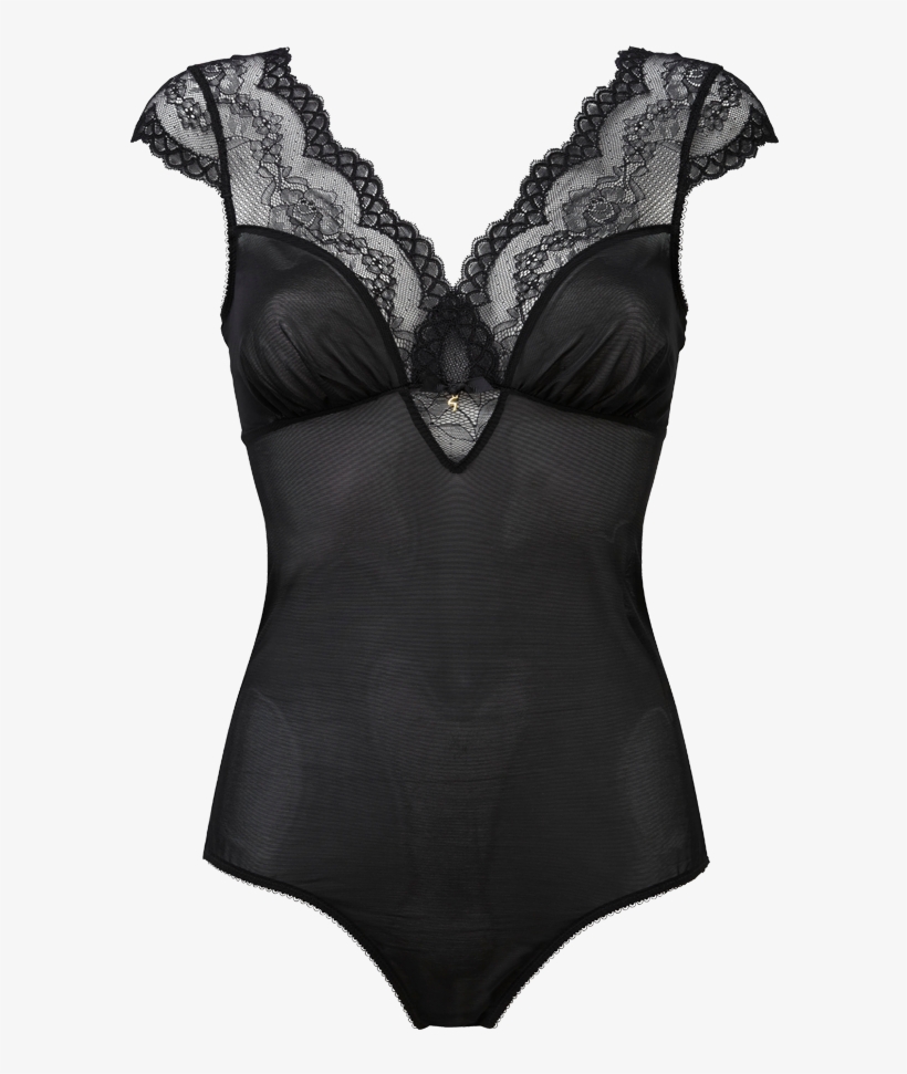 Superboost Lace Soft Body Black - Lingerie Top, transparent png